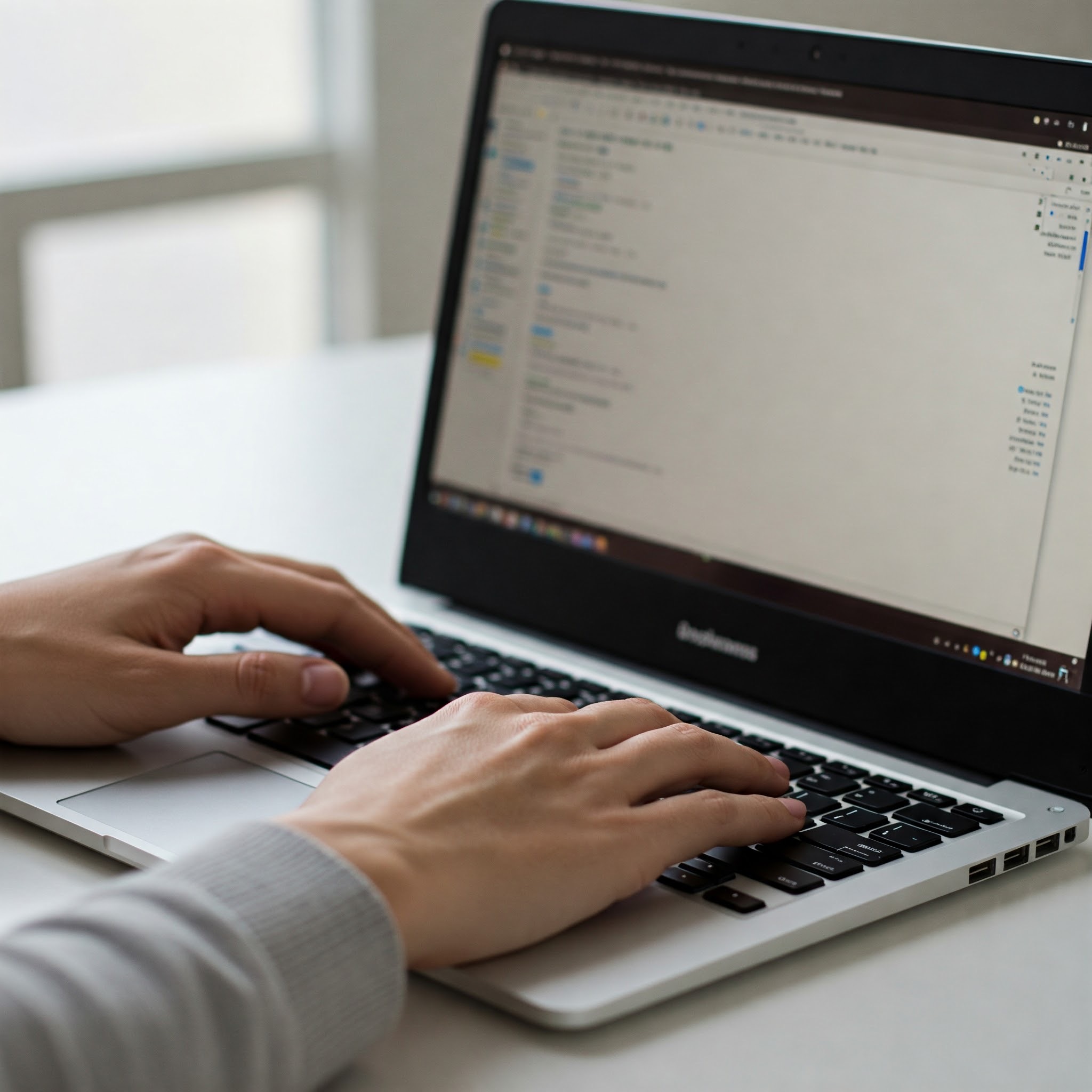 photo of Coding on Laptop with Clean Workspace